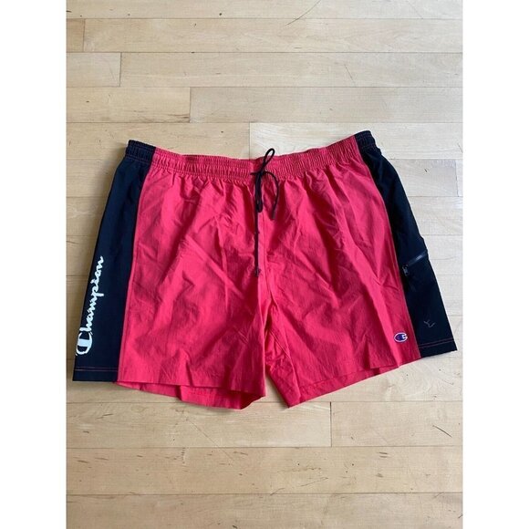 CHAMPION Drawstring hybrid shorts red black  athletic mens - Picture 2 of 8